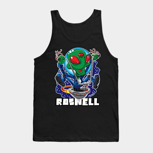 Roswell Alien UFO with Handlebars Tank Top by eShirtLabs